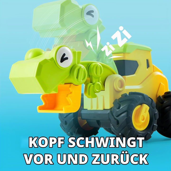 JOYIN 4 Stück Bagger Auto Spielzeug für 1 2 3 4 5 Jahren Kinder, Aufziehauto, Sandkasten Sandspielze