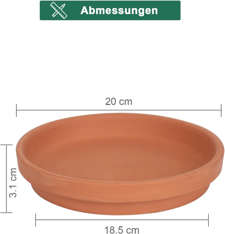 20CM grosse Terrakotta Topf Pflanze Untertasse - 4 Stück grosse runde Pflanze Topf Untertassen, gros