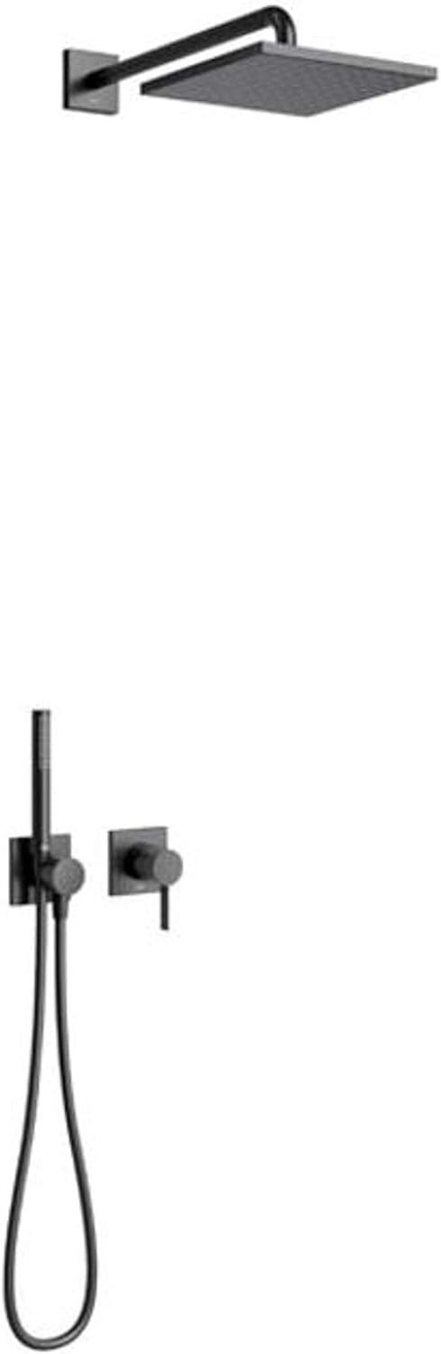 KEUCO IXMO Duschsystem 2 Verbraucher, schwarz, Komplett-Set mit IXMO Einhebelmischer, Kopf- und Hand