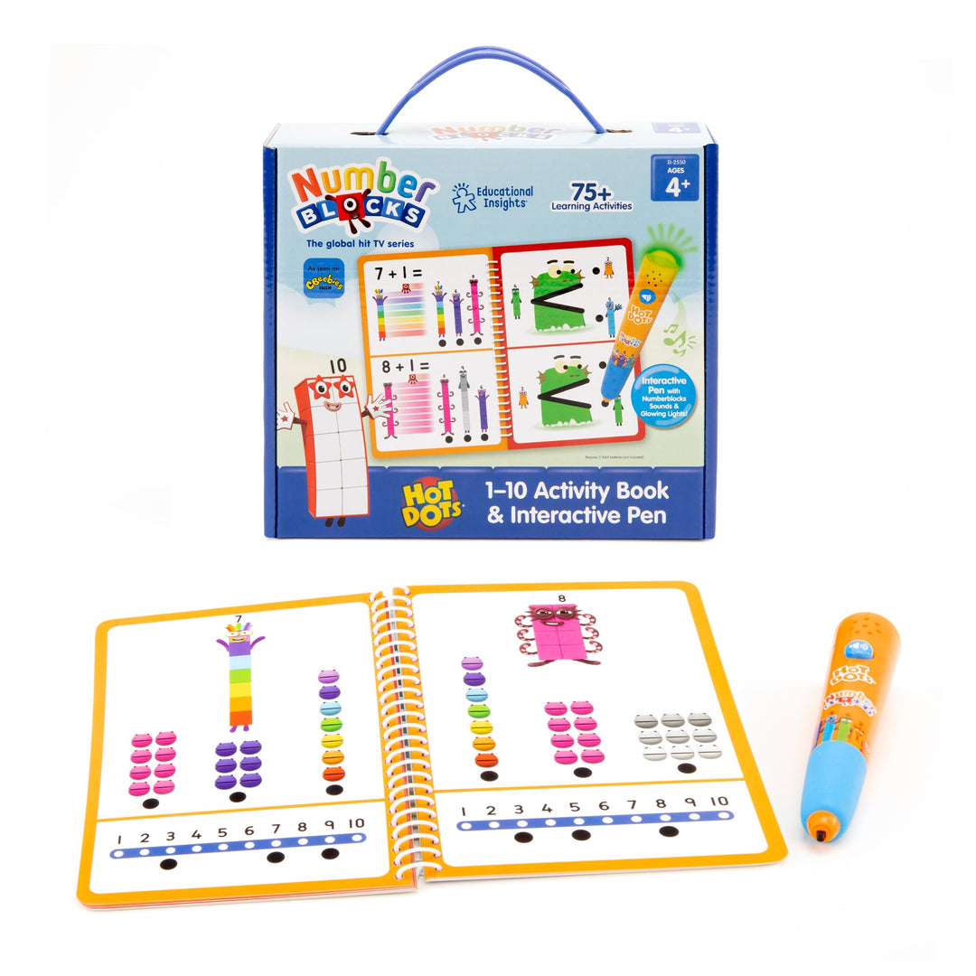 Learning Resources Hot Dots Numberblocks 1-10 Aktivitätsbuch mit interaktivem Stift, über 75 Aktivit