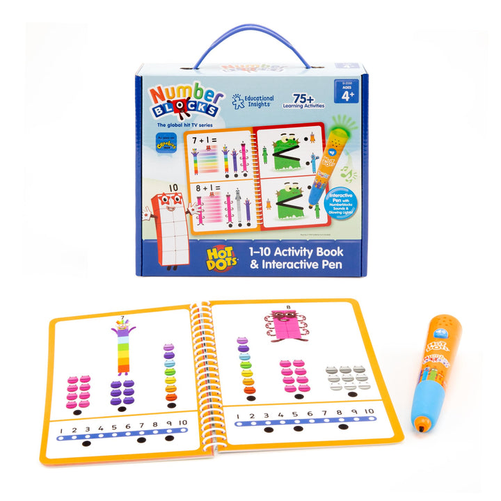 Learning Resources Hot Dots Numberblocks 1-10 Aktivitätsbuch mit interaktivem Stift, über 75 Aktivit