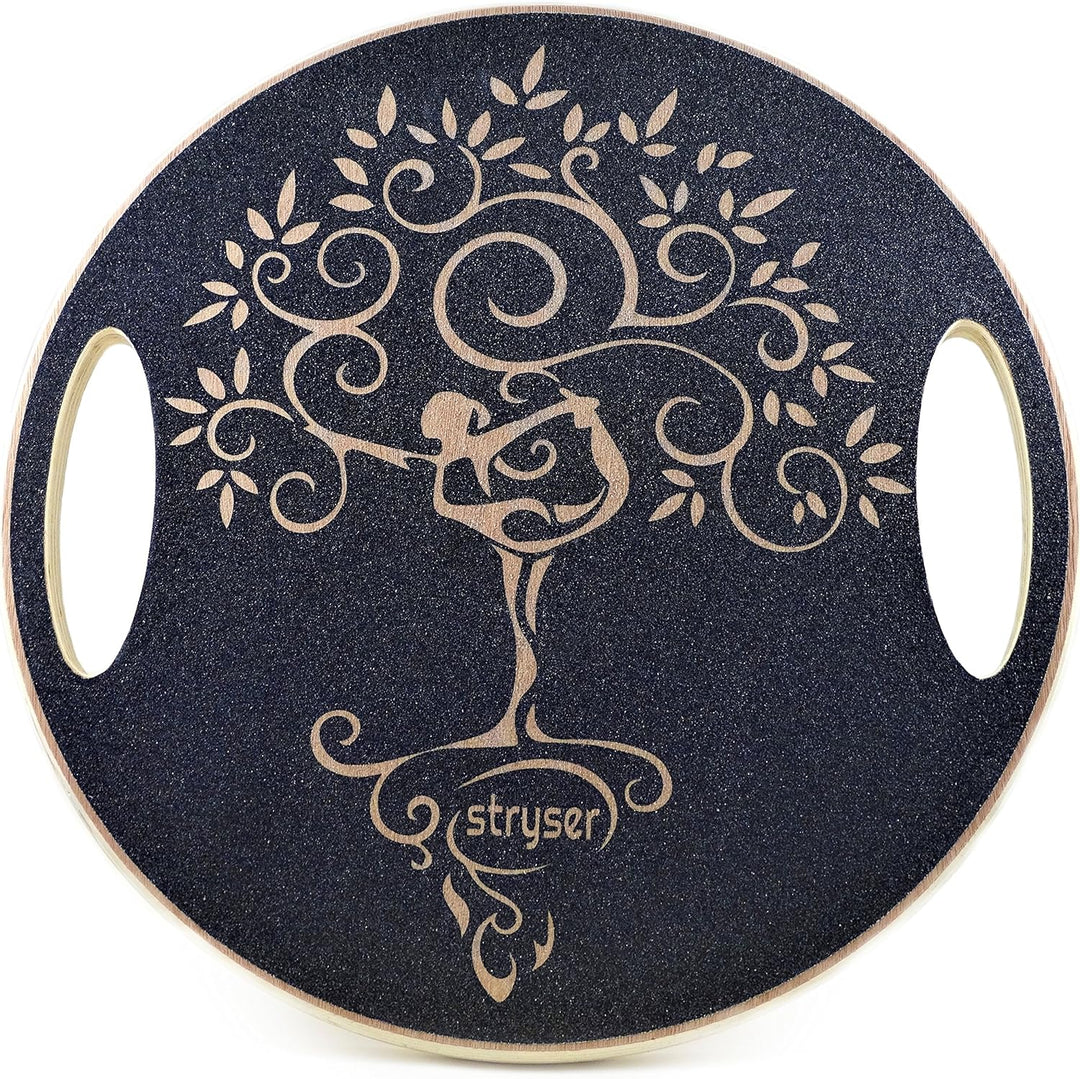 STRYSER Balance Board aus Holz - Gleichgewichtstrainer, Bewegungskreisel für Physiotherapie inkl. Th