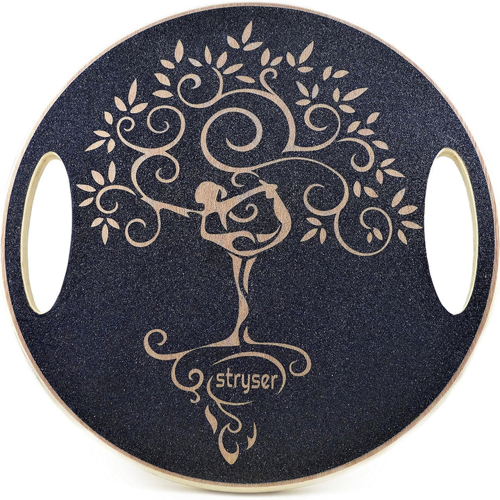 STRYSER Balance Board aus Holz - Gleichgewichtstrainer, Bewegungskreisel für Physiotherapie inkl. Th