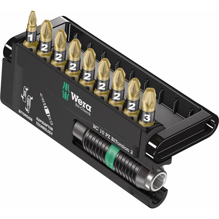 Wera Bit-Sortiment, Bit-Check 10 PZ BiTorsion 2, 10-teilig, 05347153001