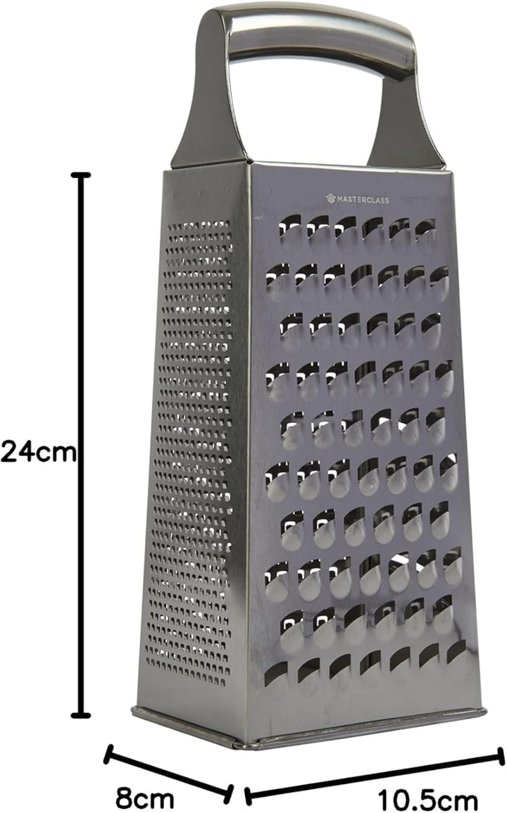 MasterClass Säuregeätzte Edelstahl-Reibe mit Griff, 24 cm (9,5"), Silber