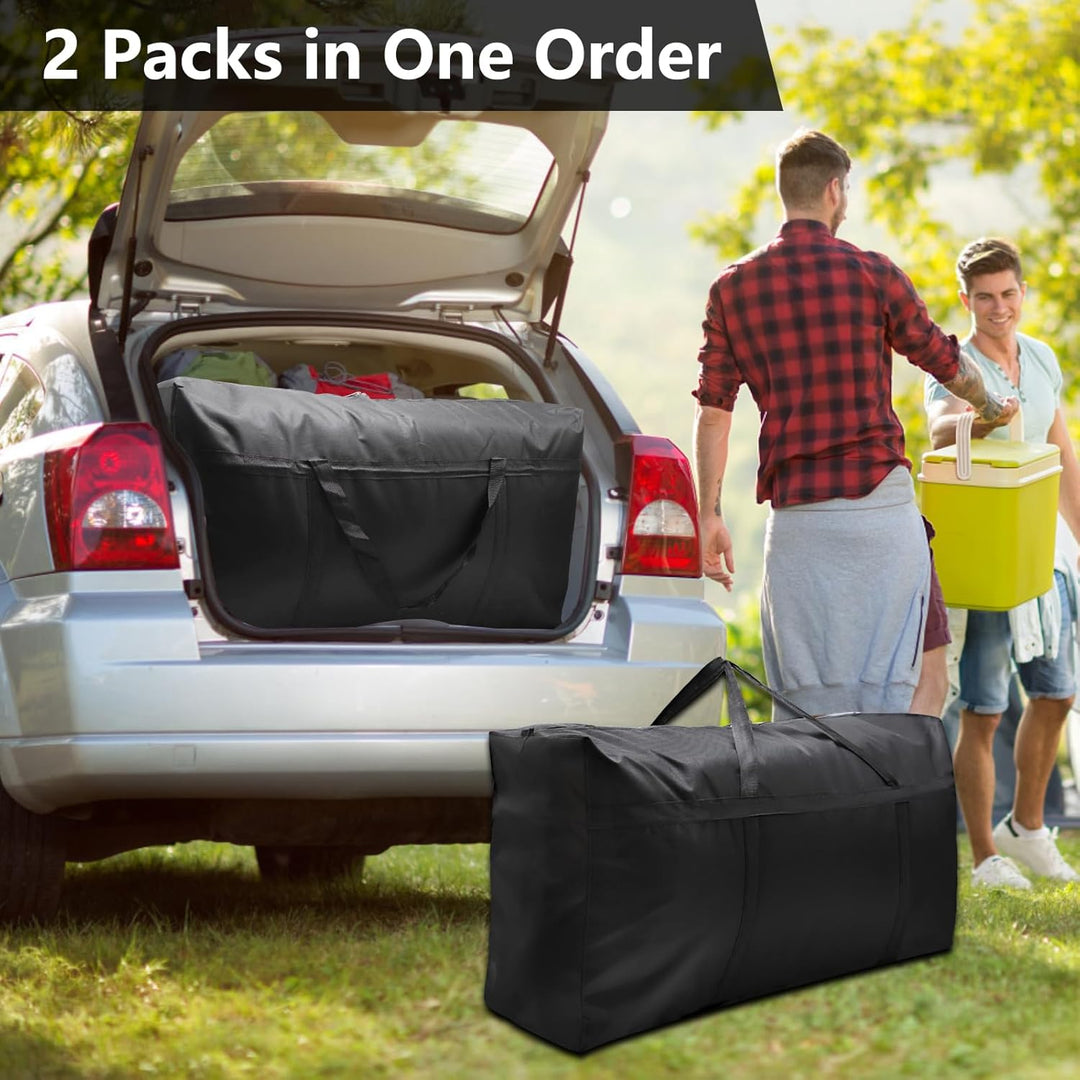 2er Pack 120L Extra Grosse Aufbewahrungstaschen, 600D Oxford Schwere Tragetaschen mit Reissverschlüs