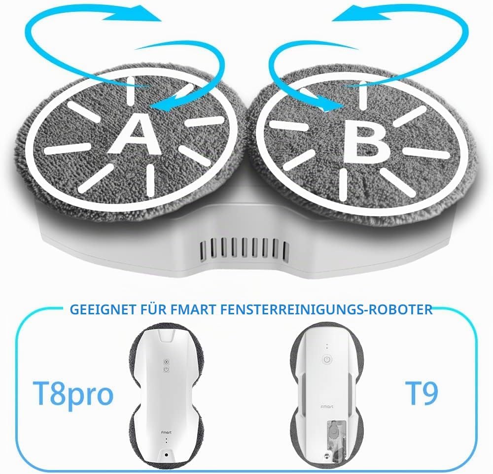 Fmart Glaswaschroboter (Ersatztücher*12), Ersatztücher*12