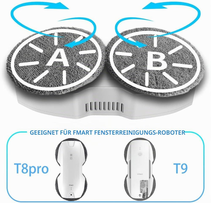 Fmart Glaswaschroboter (Ersatztücher*12), Ersatztücher*12
