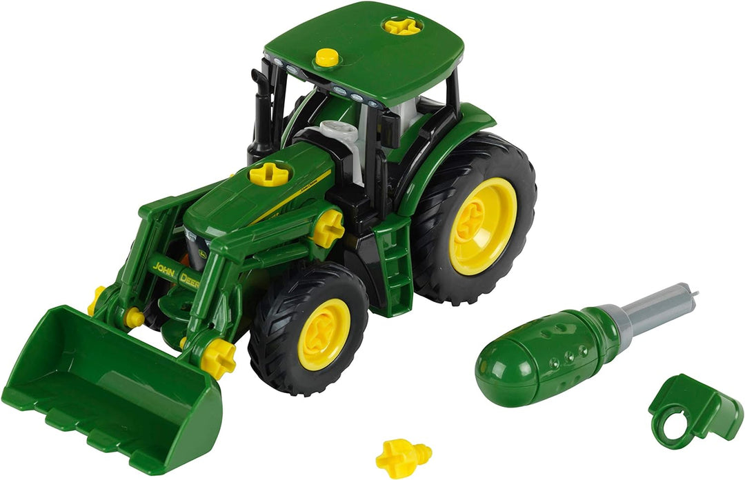 Theo Klein 3903 John Deere Traktor | Mit Frontlader und Gegengewicht 3 Jahren & 8395 Werkzeugkoffer-