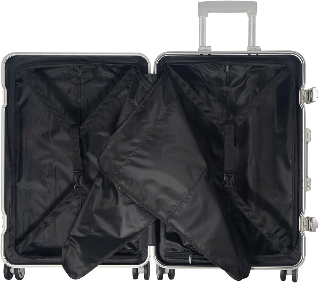 FusionShell mit Aluminiumrahmen Hartschalen-Kofferset 3-teilig, 57 68 77 cm (43L 65L 110L), Rahmenve