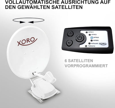 XORO MTA 65 Twin - 65 cm vollautomatische Satellitenantenne, stationär & mobil einsetzbar, 12/24 Vol