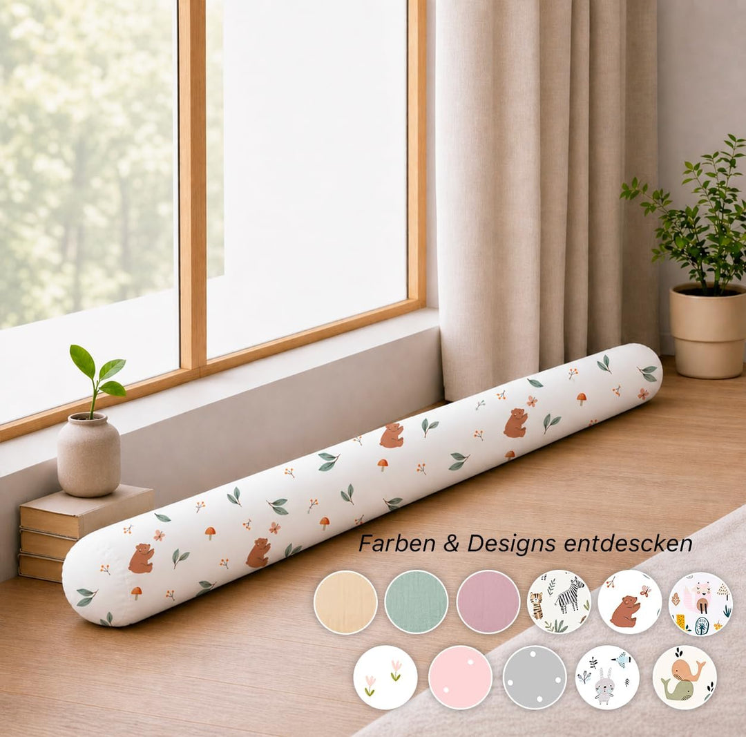 Seitenschläferkissen aus 100% Baumwolle – Bettschlange Body Pillow, Lange Kopfkissen Bettrolle, Nack