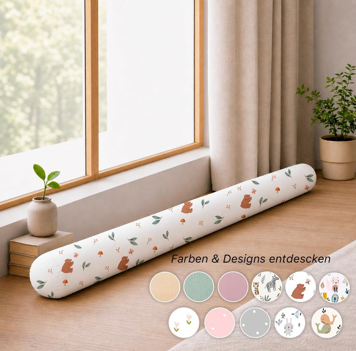 Seitenschläferkissen aus 100% Baumwolle – Bettschlange Body Pillow, Lange Kopfkissen Bettrolle, Nack