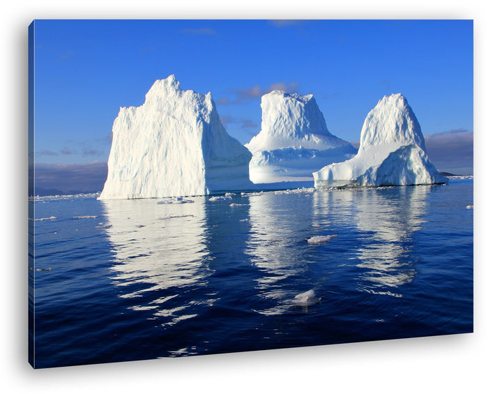 deyoli Gigantische Eisberge Format: 80x60 als Leinwandbild, Motiv fertig gerahmt auf Echtholzrahmen,