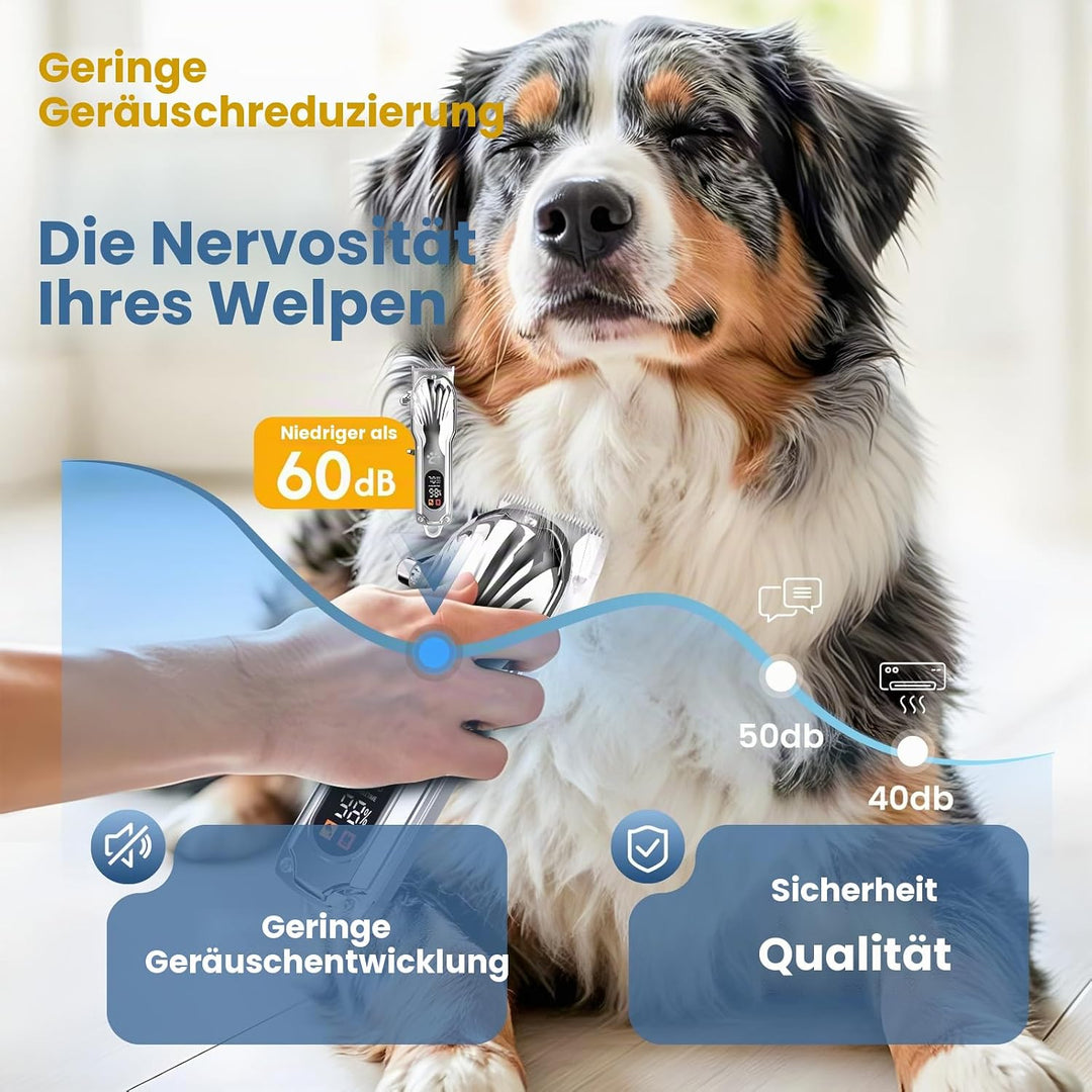 Hundeschermaschine Profi für dickes Haar, Haustierschermaschine für Hunde, schnurlose LED-Anzeige, g