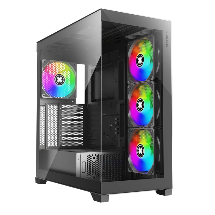 Xilence X818.ARGB XILENT Gleam Gaming PC Gehäuse, 4X 140mm ARGB Lüfter, ATX Midi Tower Case, Aquariu