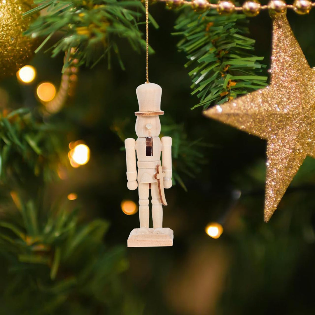 TOYANDONA 6 Stück DIY Nussknacker Soldat Figuren aus Holz Unbemalt zum Bemalen Stabile Weihnachtsdek
