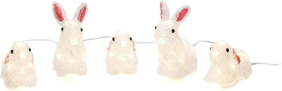 Konstsmide LED Acryl Hasen Set, Kunststoff, weiss, 5er