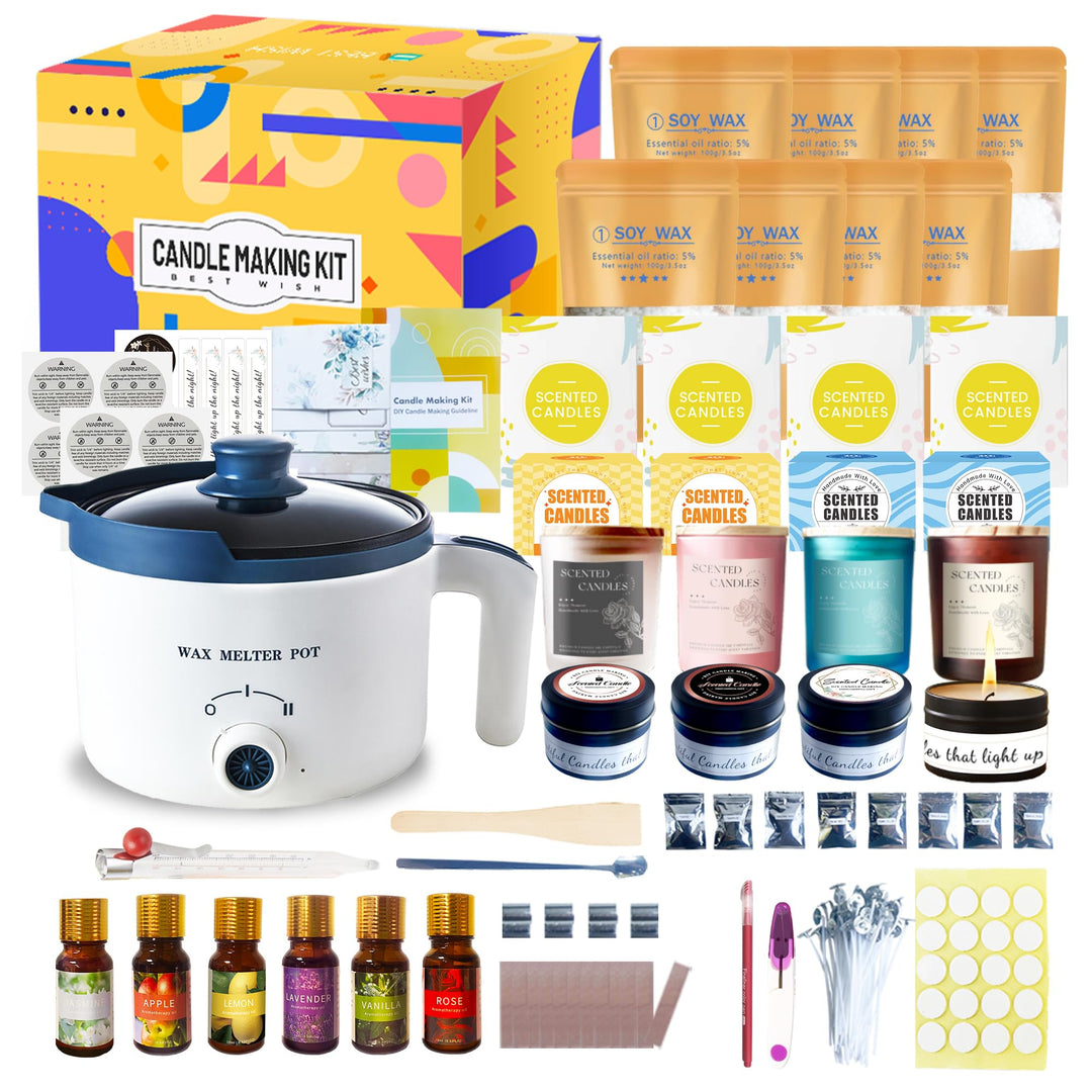 LINGQIAN Kerzenherstellung Kit für Erwachsene, Soja-Wachs für Kerze machen, DIY Kerzen Selber Machen