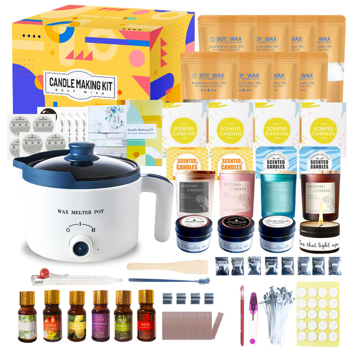 LINGQIAN Kerzenherstellung Kit für Erwachsene, Soja-Wachs für Kerze machen, DIY Kerzen Selber Machen