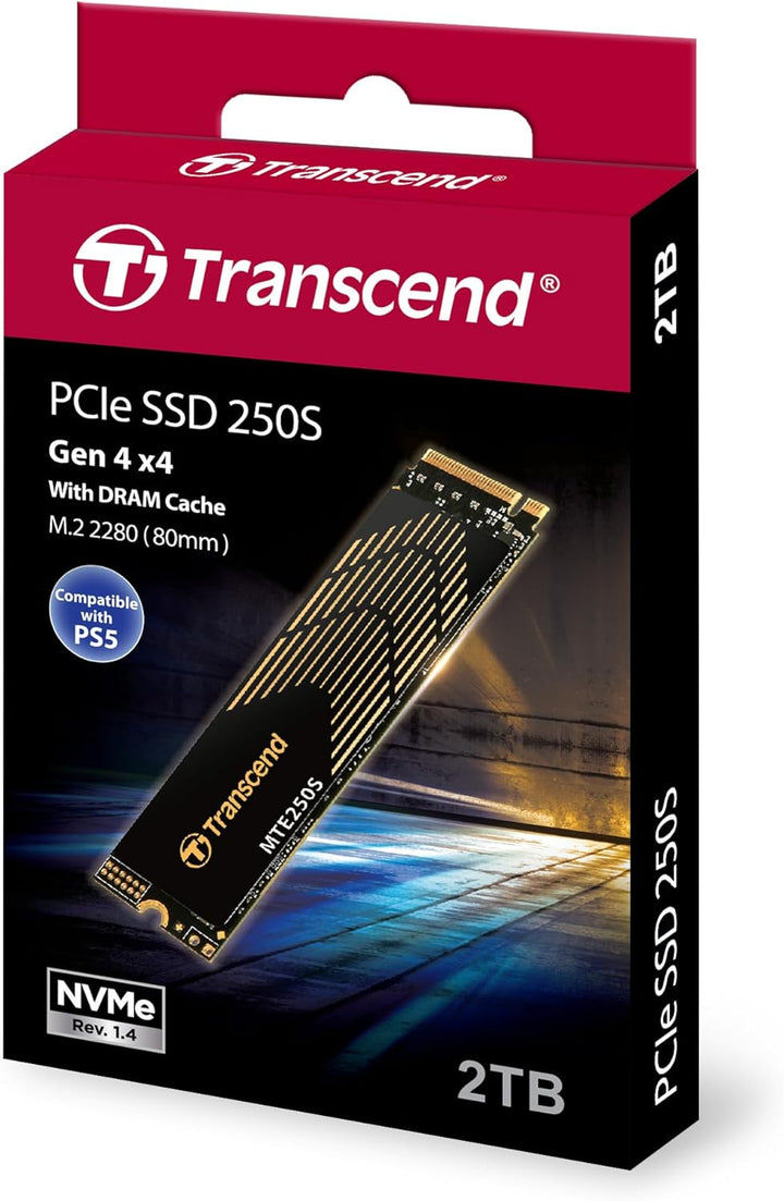 Transcend 2TB M.2 2280 PCIe Gen4x4 NVMe 3D TLC 2T 22mm x 80mm x 3.77 mm, 2T 22mm x 80mm x 3.77 mm