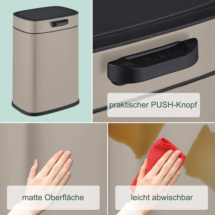 Relaxdays Küchenmülleimer 5 L, hängender Biomüllbehälter, Inneneimer, Aufhängung & Klebepads, Türmül