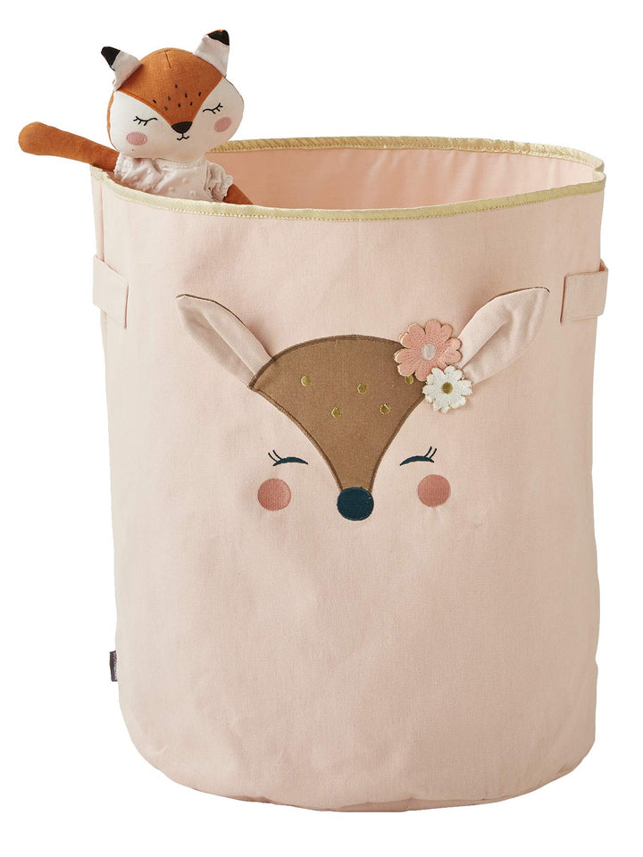 Vertbaudet Grosser Kinderzimmer Aufbewahrungskorb ,,Reh rosa ONE SIZE