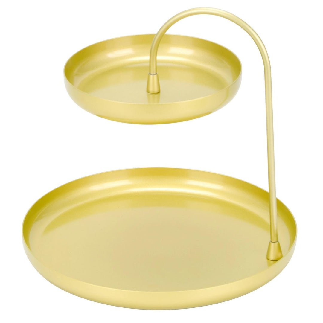 Trinket Dish Gold Tray Metall Dekorative Tray 2 Tier Sturdy Trinket Schmuck Schale für Ringe Schmuck
