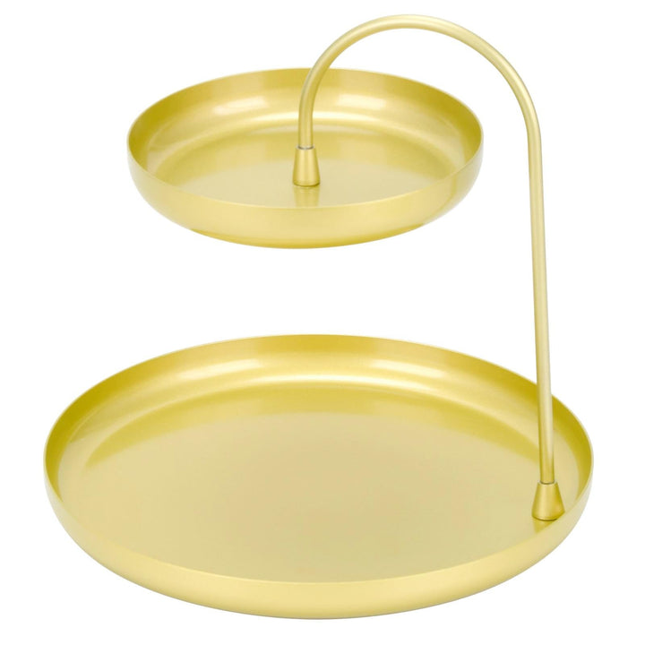 Trinket Dish Gold Tray Metall Dekorative Tray 2 Tier Sturdy Trinket Schmuck Schale für Ringe Schmuck