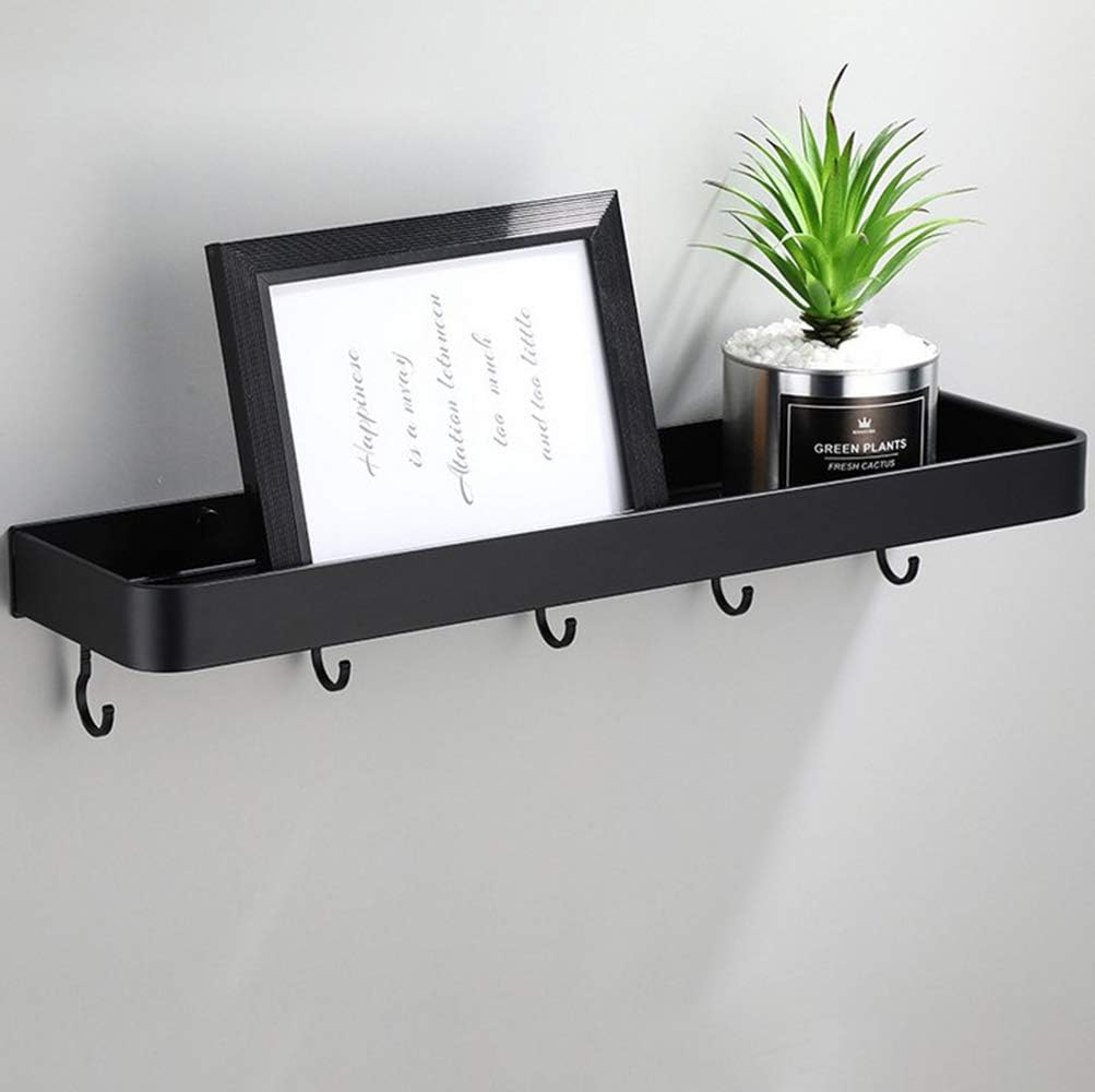 An der Wand montiert Schwimmend Metall Lagerregal,Schwarz Badezimmer Regal An der Wand montiert Bade