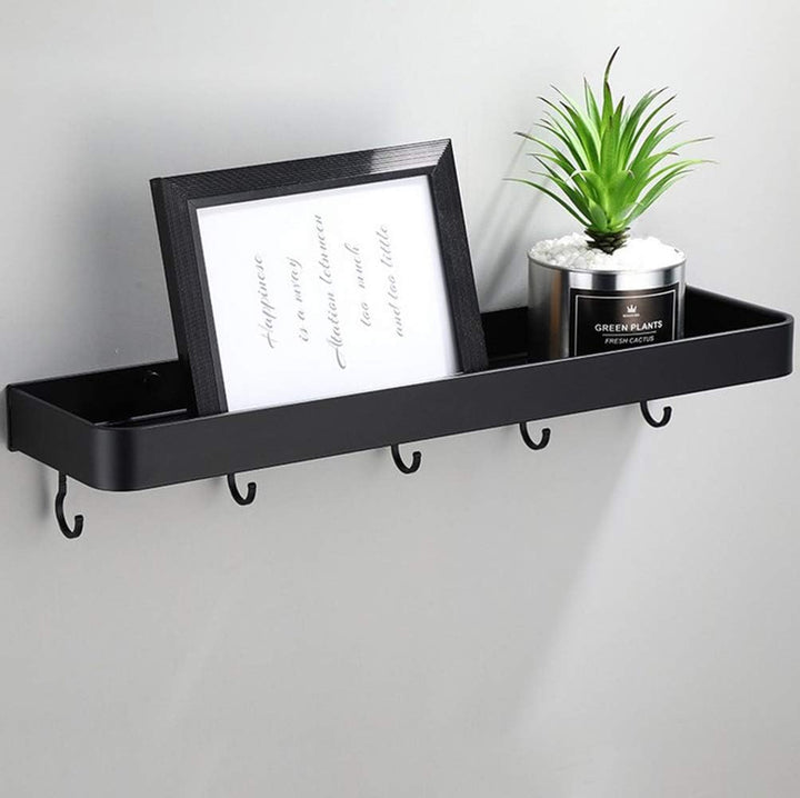 An der Wand montiert Schwimmend Metall Lagerregal,Schwarz Badezimmer Regal An der Wand montiert Bade