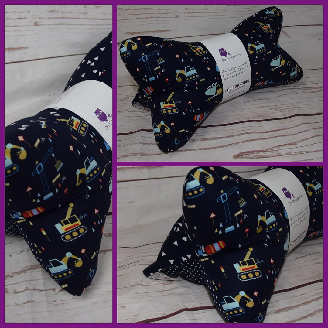 Leseknochen Kinder Nackenkissen Handmade in Deutschland, waschbar und ergonomisch, als Nackenrolle,