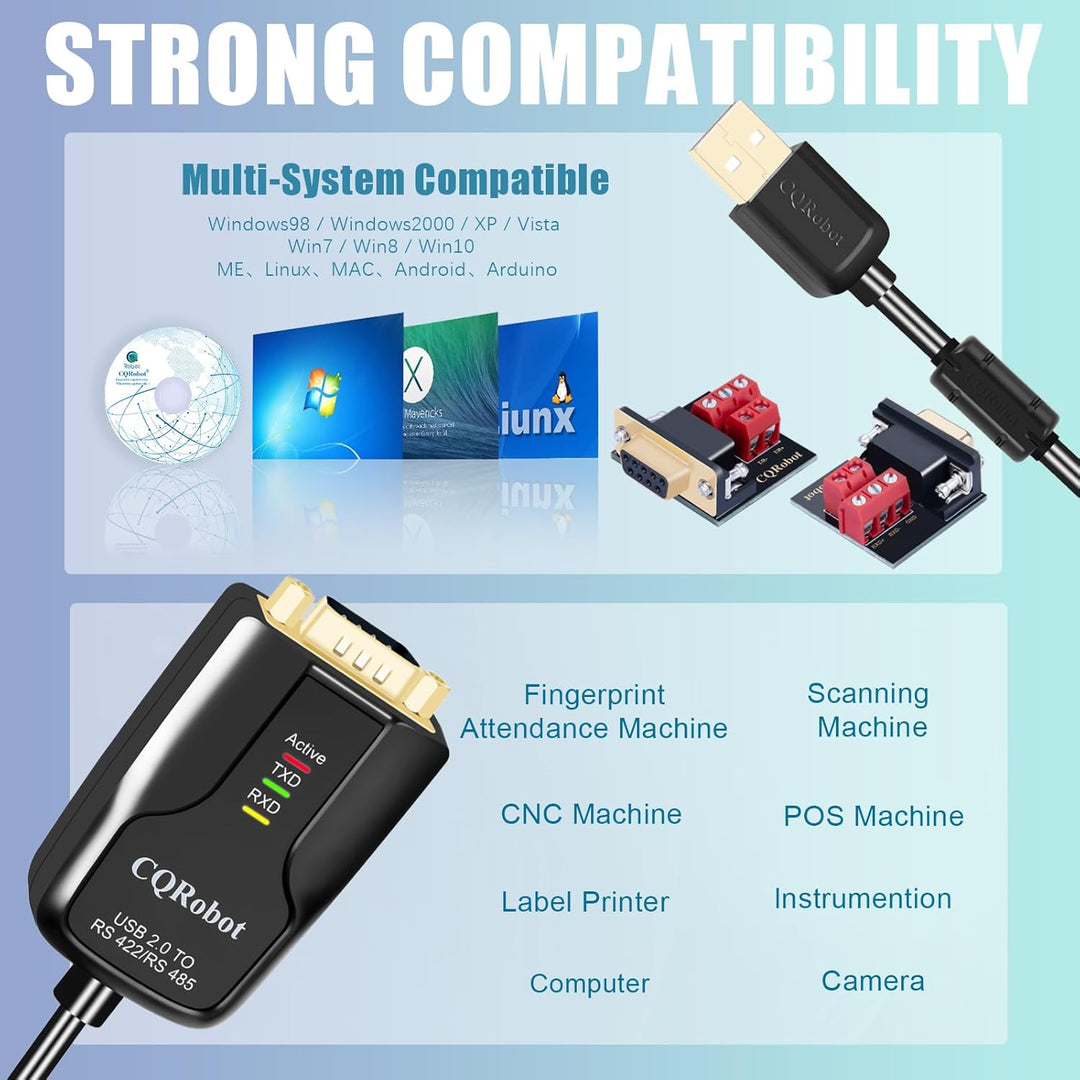CQRobot USB zu RS422 oder RS485 Serielle Konverter-Adapterkabel mit FTDI-FT232-Chip zum Windows 10 8