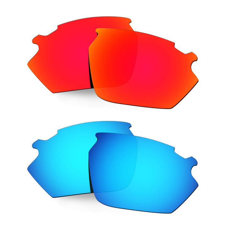 HKUCO Verstärken Ersatz-Brillengläser für Rudy Stratofly Rot/Blau Sonnenbrille