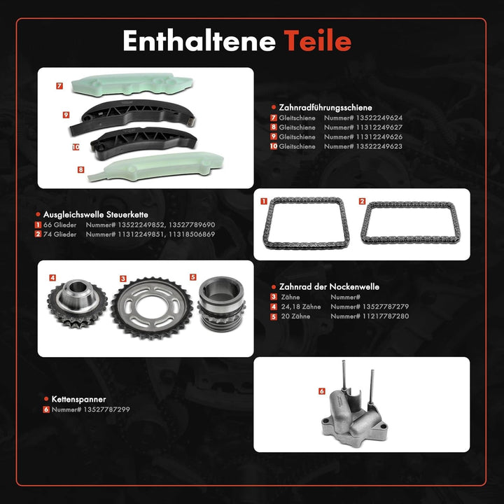 Steuerkettensatz für 1er E87 118d 120d 3er E46 E90 E91 318d 320d 5er E60 E61 520d 2.0L 2001-2012 112