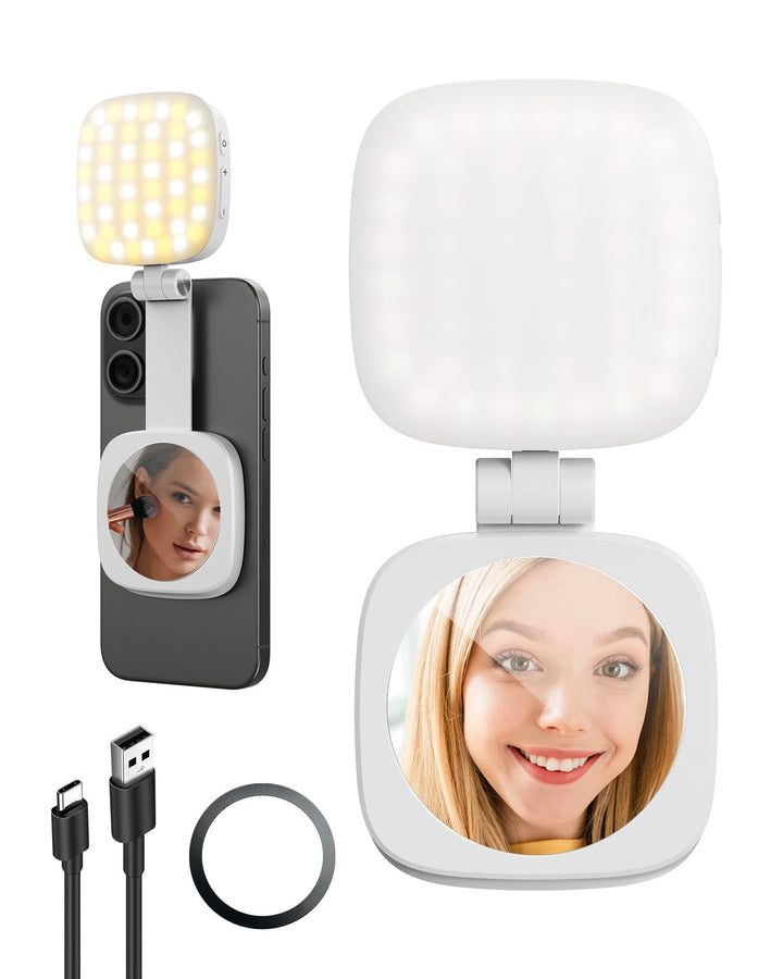 SMALLRIG Vibe P48 LED Video Light Magnetisches Selfie-Licht für iPhone, Telefonlicht mit Spiegel, So