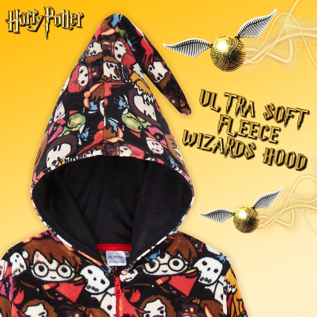 Harry Potter Jumpsuit Kinder, Fleece Onesie Jungen und Mädchen, Schlafoverall Kinder Kostüm Overall,