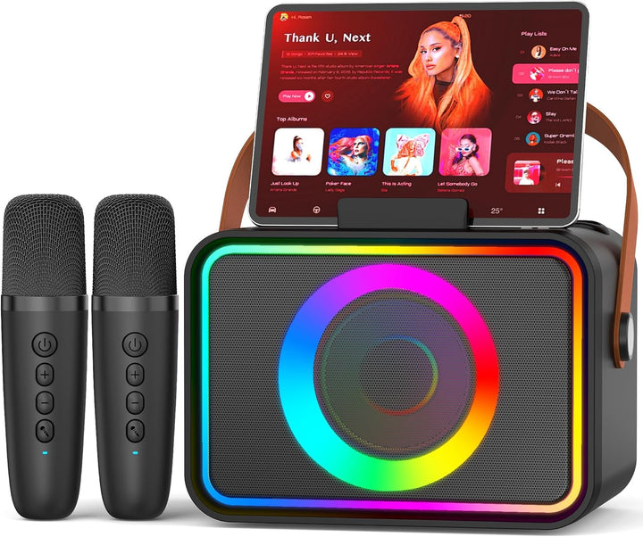 [2026] Karaoke Maschine 2 Mikrofonen: Karaoke Anlage mit 2 Karaoke Mikrofonen - Tragbare Bluetooth K