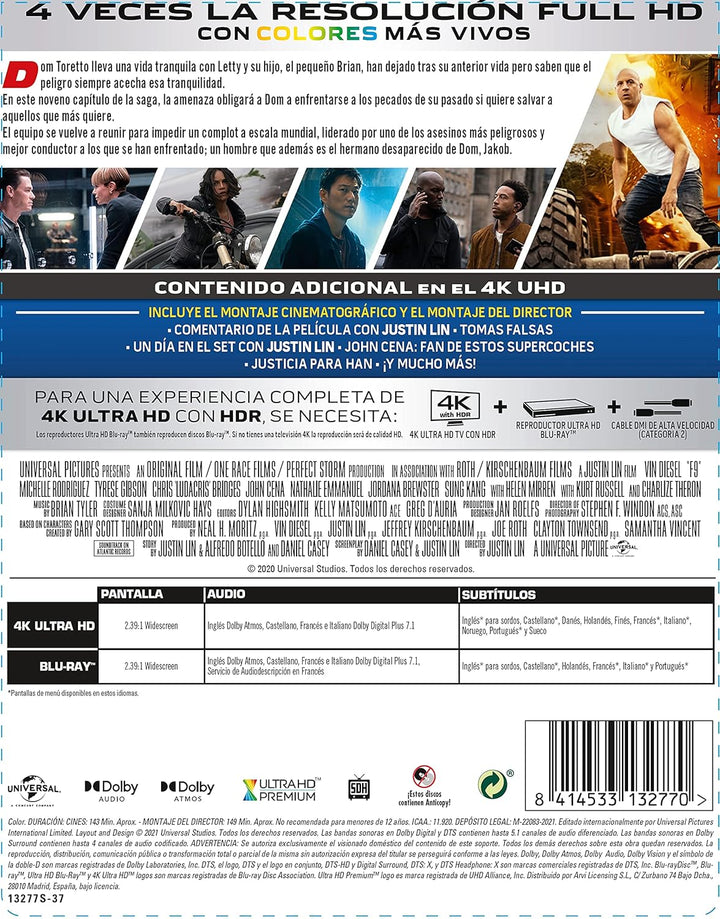 Fast & Furious 9 Edición Limitada (4K UHD + BD) - BD