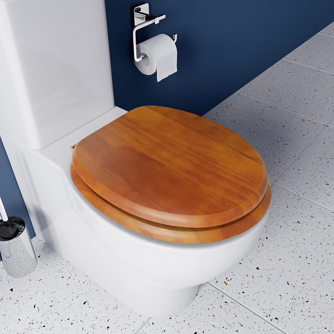 Croydex Toilettensitz aus Massivholz, antike