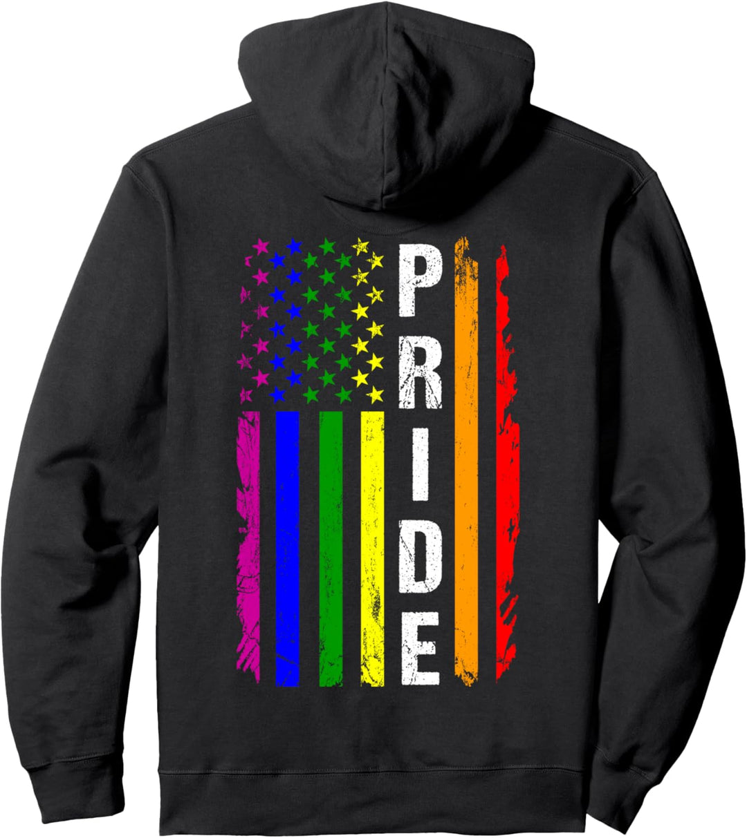 Regenbogen Fahne USA LGBT Pride Gay Pride Month LGBTQ Flagge Pullover Hoodie