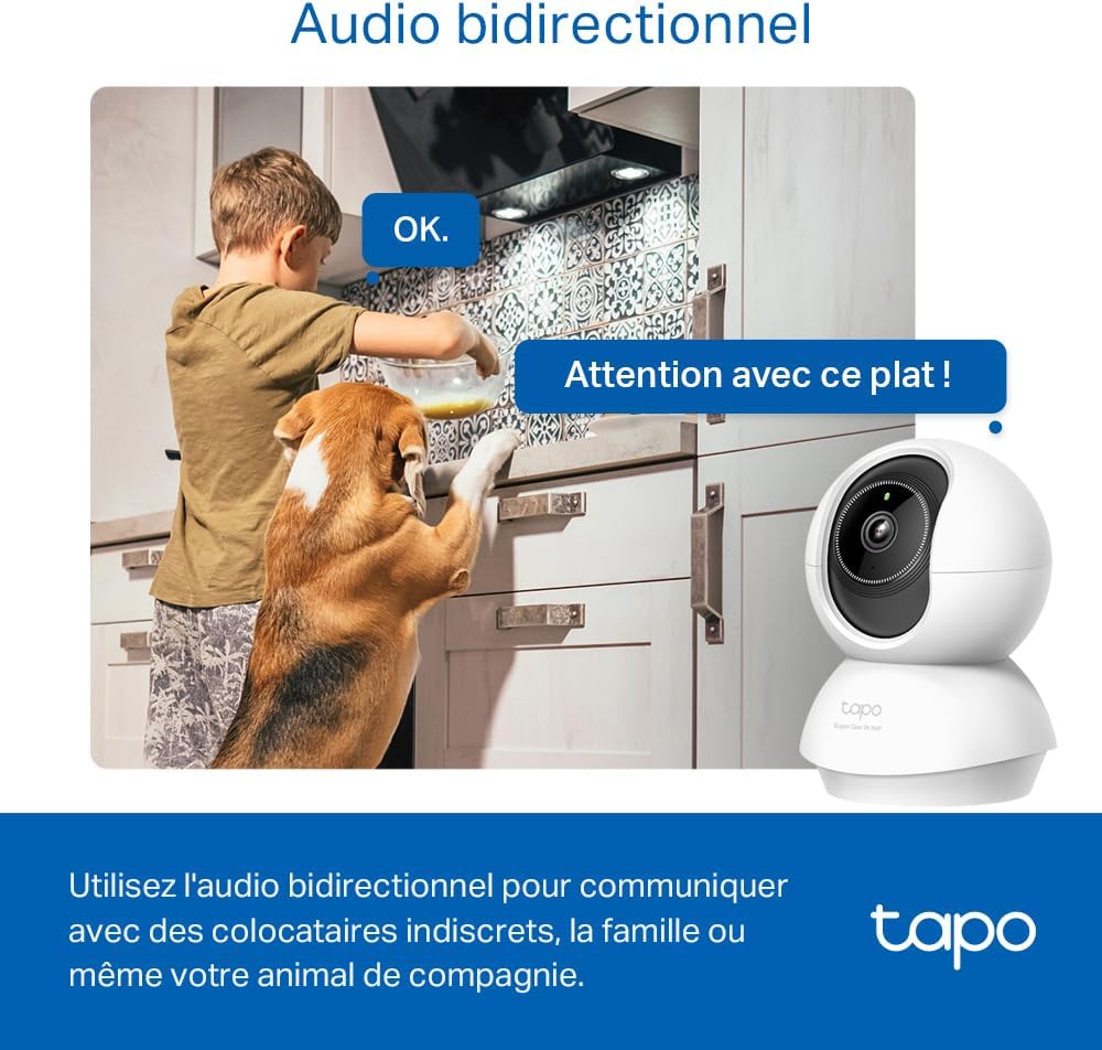 Tapo C230 3K 5MP Überwachungskamera innen 360°, WLAN 2,4GHz, KI-Erkennung, Nachtsicht, Bewegungserke