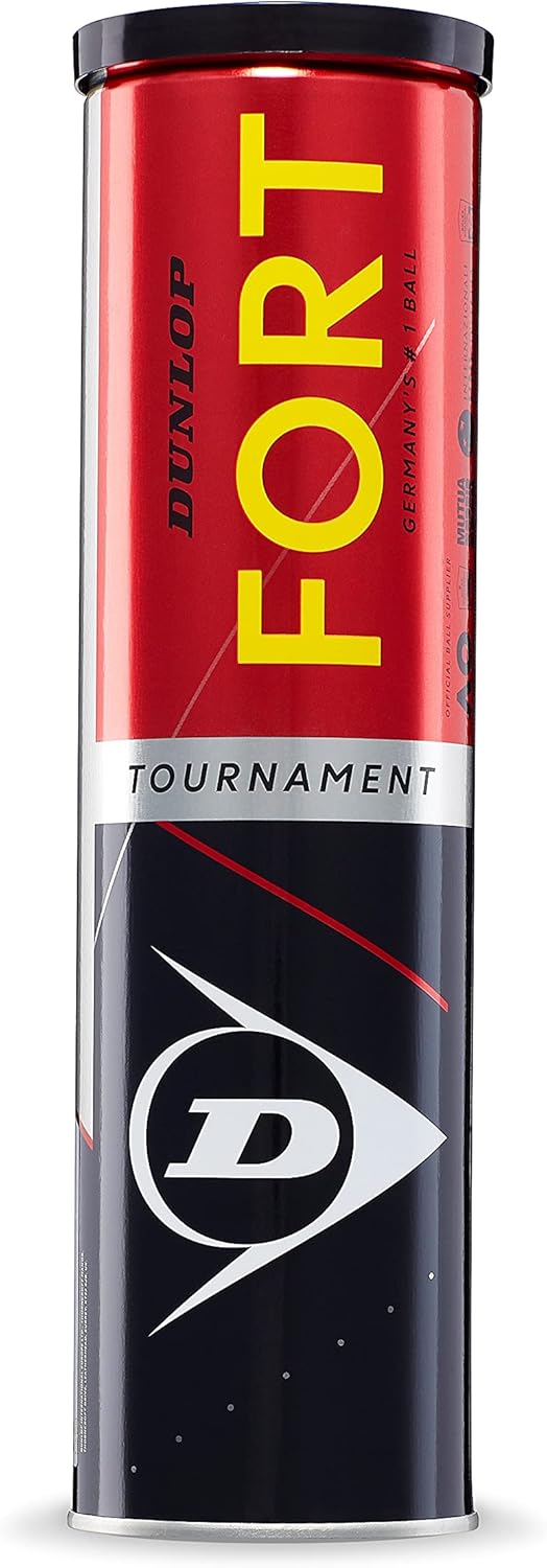 Dunlop Tennisball Fort Tournament - für Sand, Hartplatz und Rasen (1x4er Dose) Single, Single