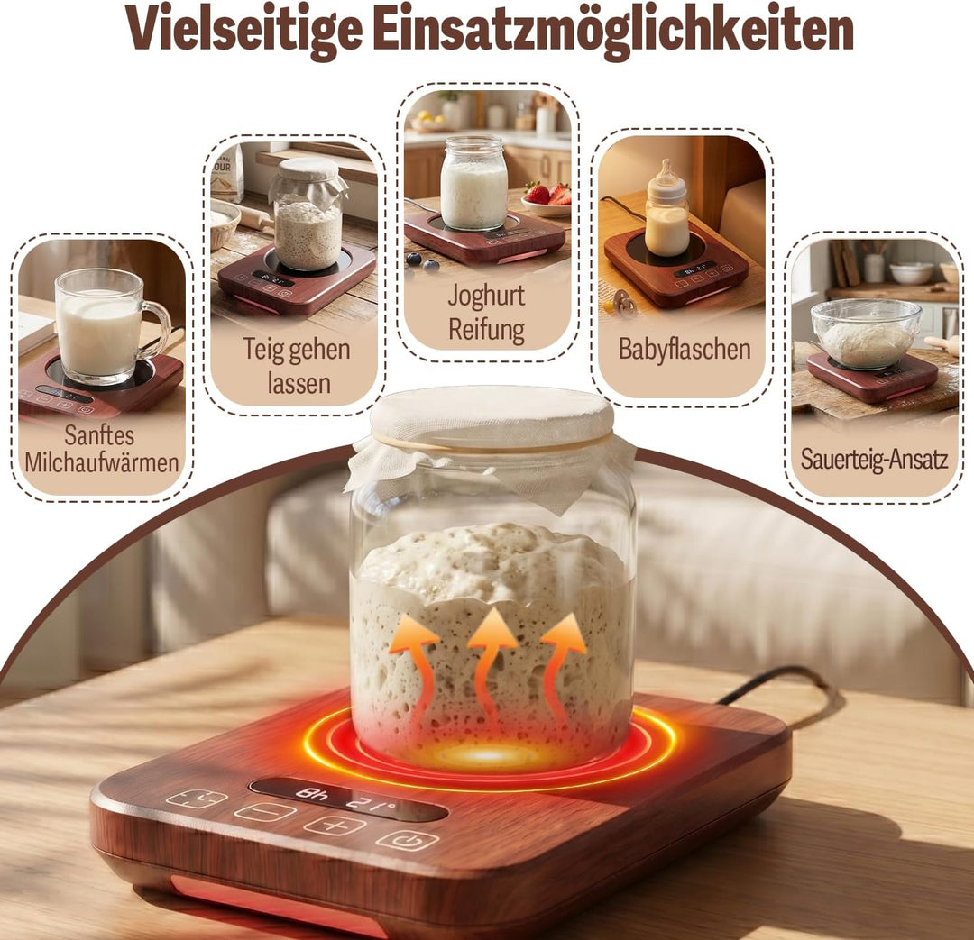 Sauerteig Starter mit EU-Stecker,Gärbox Heizplatte mit Temperaturregelung,Konstanttemperatur Warmhal