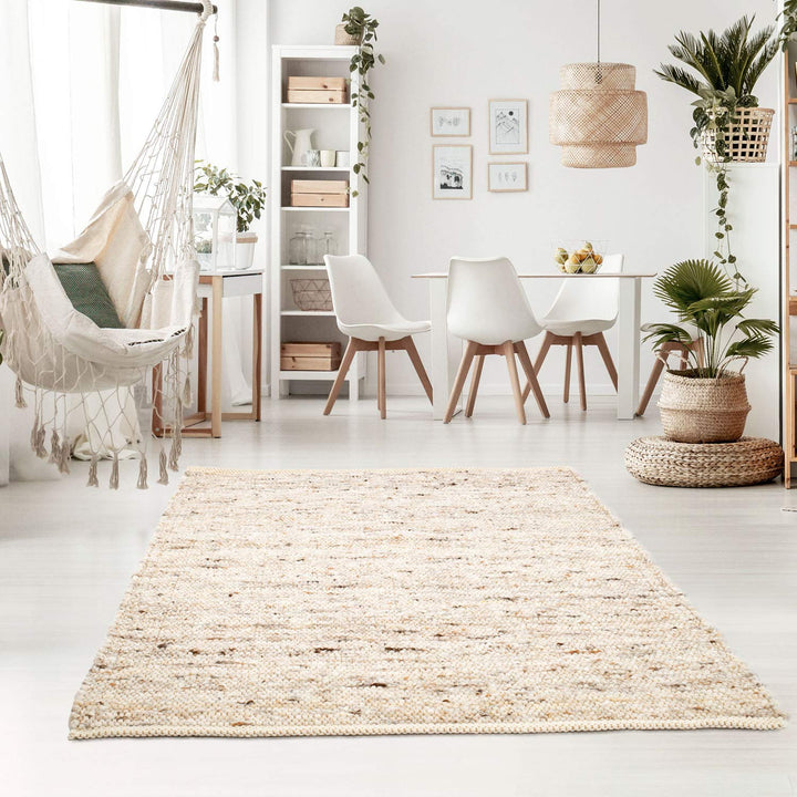 Taracarpet Handweb-Teppich Oslo Wolle im Skandinavischem Landhaus Design Wohnzimmer Esszimmer Schlaf