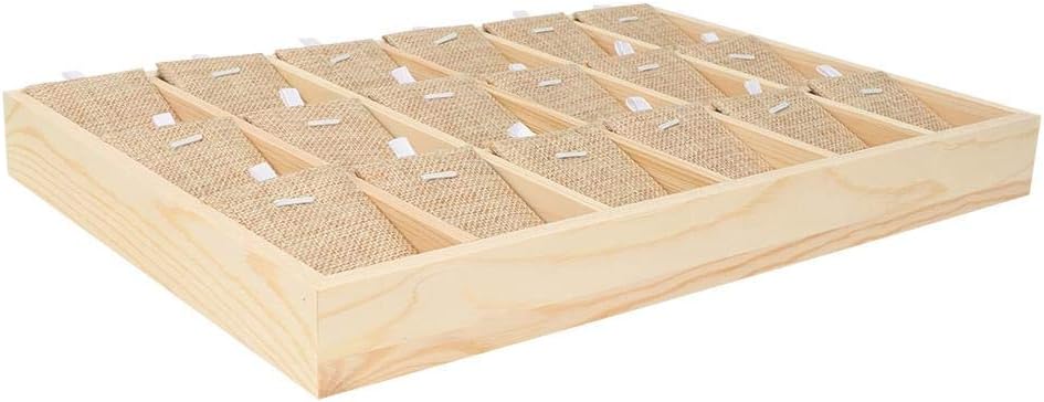 Zerodis Schmuckablage Holz Samt Tablett Vitrine Aufbewahrungskoffer Holz Samt Schmuck Display Schmuc