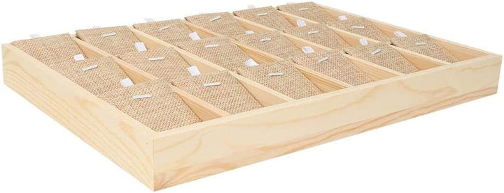 Zerodis Schmuckablage Holz Samt Tablett Vitrine Aufbewahrungskoffer Holz Samt Schmuck Display Schmuc