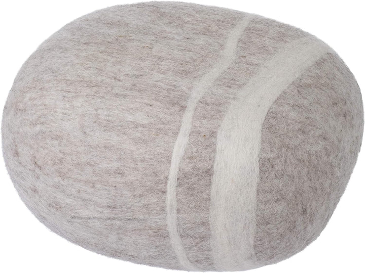Béla - Filz Kieselstein, Meditationskissen, Yogakissen, Dekokissen, Pouf, beige rund - Grösse M 40 x