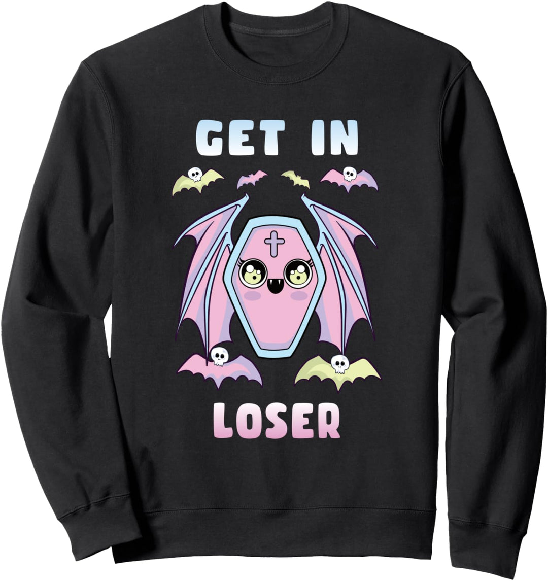 Get In Loser Pastel Goth Kawaii Coffin Creepy Cute Sweatshirt