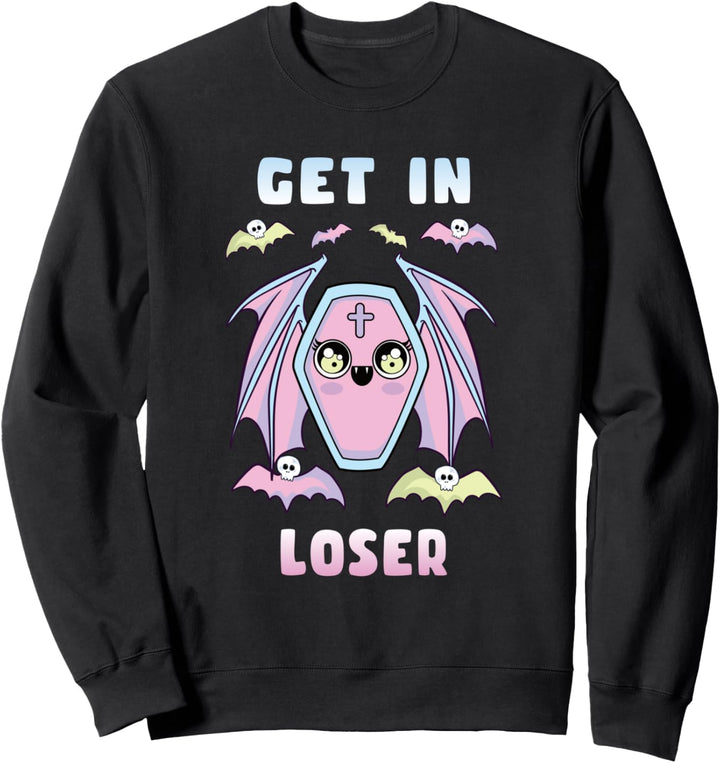 Get In Loser Pastel Goth Kawaii Coffin Creepy Cute Sweatshirt